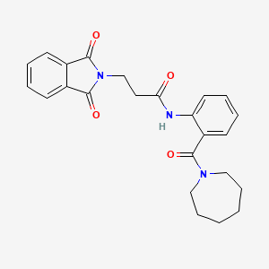 molecular formula C24H25N3O4 B3739569 N-[2-(1-azepanylcarbonyl)phenyl]-3-(1,3-dioxo-1,3-dihydro-2H-isoindol-2-yl)propanamide 