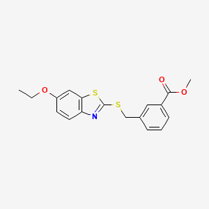 molecular formula C18H17NO3S2 B3739581 methyl 3-{[(6-ethoxy-1,3-benzothiazol-2-yl)thio]methyl}benzoate 
