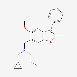 molecular formula C24H29NO2 B3739586 (cyclopropylmethyl)[(5-methoxy-2-methyl-3-phenyl-1-benzofuran-6-yl)methyl]propylamine 