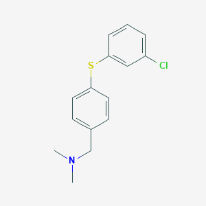molecular formula C15H16ClNS B373959 N-{4-[(3-chlorophenyl)sulfanyl]benzyl}-N,N-dimethylamine 