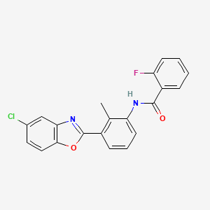 molecular formula C21H14ClFN2O2 B3739596 N-[3-(5-chloro-1,3-benzoxazol-2-yl)-2-methylphenyl]-2-fluorobenzamide 
