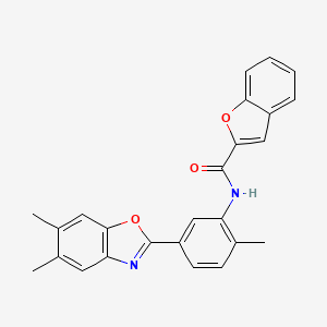 N-[5-(5,6-dimethyl-1,3-benzoxazol-2-yl)-2-methylphenyl]-1-benzofuran-2-carboxamide