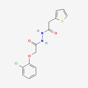 molecular formula C14H13ClN2O3S B3739611 2-(2-chlorophenoxy)-N'-(2-thienylacetyl)acetohydrazide 