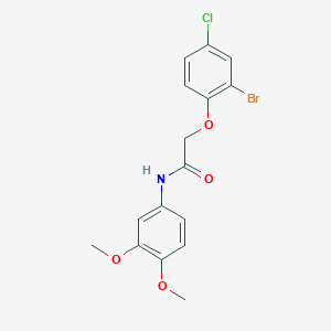 molecular formula C16H15BrClNO4 B3739622 2-(2-bromo-4-chlorophenoxy)-N-(3,4-dimethoxyphenyl)acetamide 