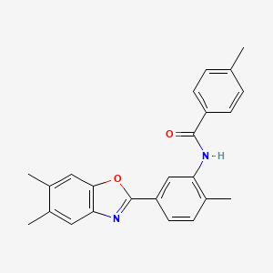 N-[5-(5,6-dimethyl-1,3-benzoxazol-2-yl)-2-methylphenyl]-4-methylbenzamide