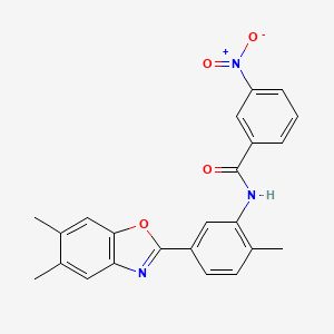 N-[5-(5,6-dimethyl-1,3-benzoxazol-2-yl)-2-methylphenyl]-3-nitrobenzamide