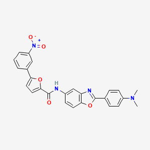 N-{2-[4-(dimethylamino)phenyl]-1,3-benzoxazol-5-yl}-5-(3-nitrophenyl)-2-furamide