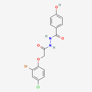 N'-[(2-bromo-4-chlorophenoxy)acetyl]-4-hydroxybenzohydrazide