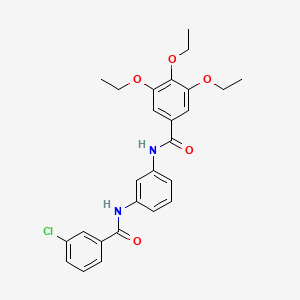 molecular formula C26H27ClN2O5 B3739667 N-{3-[(3-chlorobenzoyl)amino]phenyl}-3,4,5-triethoxybenzamide 
