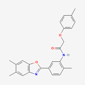 molecular formula C25H24N2O3 B3739669 N-[5-(5,6-dimethyl-1,3-benzoxazol-2-yl)-2-methylphenyl]-2-(4-methylphenoxy)acetamide 