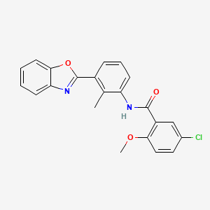 molecular formula C22H17ClN2O3 B3739674 N-[3-(1,3-benzoxazol-2-yl)-2-methylphenyl]-5-chloro-2-methoxybenzamide 