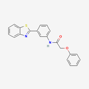molecular formula C21H16N2O2S B3739701 N-[3-(1,3-benzothiazol-2-yl)phenyl]-2-phenoxyacetamide 