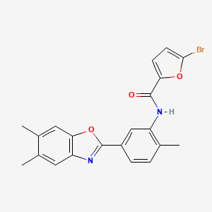 molecular formula C21H17BrN2O3 B3739703 5-bromo-N-[5-(5,6-dimethyl-1,3-benzoxazol-2-yl)-2-methylphenyl]-2-furamide 