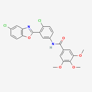 molecular formula C23H18Cl2N2O5 B3739714 N-[4-chloro-3-(5-chloro-1,3-benzoxazol-2-yl)phenyl]-3,4,5-trimethoxybenzamide 