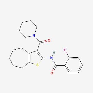 molecular formula C22H25FN2O2S B3739728 2-fluoro-N-[3-(1-piperidinylcarbonyl)-5,6,7,8-tetrahydro-4H-cyclohepta[b]thien-2-yl]benzamide 