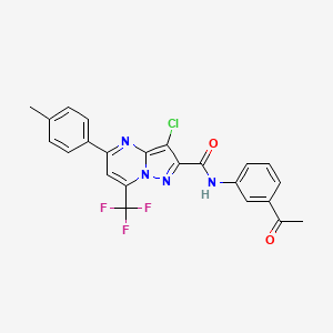 molecular formula C23H16ClF3N4O2 B3739745 N-(3-acetylphenyl)-3-chloro-5-(4-methylphenyl)-7-(trifluoromethyl)pyrazolo[1,5-a]pyrimidine-2-carboxamide 
