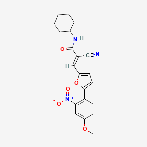 molecular formula C21H21N3O5 B3739750 2-cyano-N-cyclohexyl-3-[5-(4-methoxy-2-nitrophenyl)-2-furyl]acrylamide 