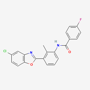 molecular formula C21H14ClFN2O2 B3739766 N-[3-(5-chloro-1,3-benzoxazol-2-yl)-2-methylphenyl]-4-fluorobenzamide 
