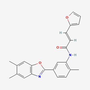 N-[5-(5,6-dimethyl-1,3-benzoxazol-2-yl)-2-methylphenyl]-3-(2-furyl)acrylamide
