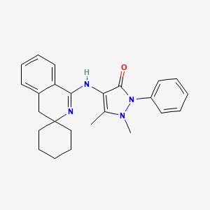 1,5-dimethyl-2-phenyl-4-(2'H-spiro[cyclohexane-1,3'-isoquinolin]-1'(4'H)-ylideneamino)-1,2-dihydro-3H-pyrazol-3-one