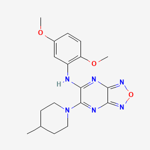 molecular formula C18H22N6O3 B3739796 N-(2,5-dimethoxyphenyl)-6-(4-methyl-1-piperidinyl)[1,2,5]oxadiazolo[3,4-b]pyrazin-5-amine 