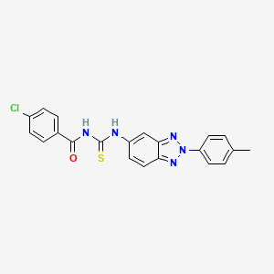 molecular formula C21H16ClN5OS B3739822 4-chloro-N-({[2-(4-methylphenyl)-2H-1,2,3-benzotriazol-5-yl]amino}carbonothioyl)benzamide 