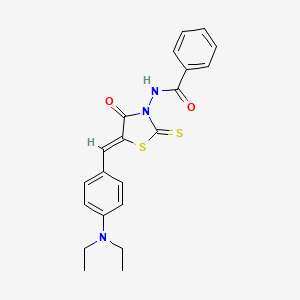 molecular formula C21H21N3O2S2 B3739840 N-{5-[4-(diethylamino)benzylidene]-4-oxo-2-thioxo-1,3-thiazolidin-3-yl}benzamide 