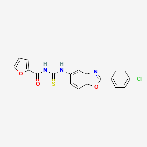 molecular formula C19H12ClN3O3S B3739841 N-({[2-(4-chlorophenyl)-1,3-benzoxazol-5-yl]amino}carbonothioyl)-2-furamide 
