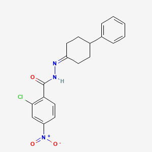 molecular formula C19H18ClN3O3 B3739855 2-chloro-4-nitro-N'-(4-phenylcyclohexylidene)benzohydrazide 