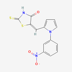 molecular formula C14H9N3O3S2 B3739863 5-{[1-(3-nitrophenyl)-1H-pyrrol-2-yl]methylene}-2-thioxo-1,3-thiazolidin-4-one 