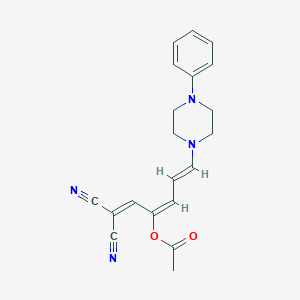 1-(2,2-Dicyanovinyl)-4-(4-phenyl-1-piperazinyl)-1,3-butadienyl acetate