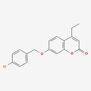 molecular formula C18H15BrO3 B3739875 7-[(4-bromobenzyl)oxy]-4-ethyl-2H-chromen-2-one 