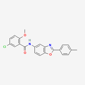 5-chloro-2-methoxy-N-[2-(4-methylphenyl)-1,3-benzoxazol-5-yl]benzamide