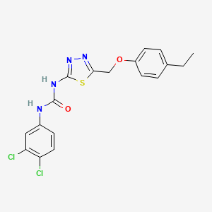 molecular formula C18H16Cl2N4O2S B3739897 N-(3,4-dichlorophenyl)-N'-{5-[(4-ethylphenoxy)methyl]-1,3,4-thiadiazol-2-yl}urea 