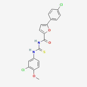 molecular formula C19H14Cl2N2O3S B3739920 N-{[(3-chloro-4-methoxyphenyl)amino]carbonothioyl}-5-(4-chlorophenyl)-2-furamide 
