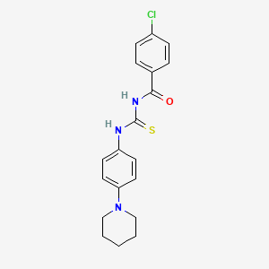 4-chloro-N-({[4-(1-piperidinyl)phenyl]amino}carbonothioyl)benzamide
