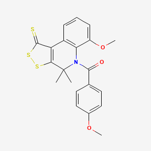 molecular formula C21H19NO3S3 B3739961 6-methoxy-5-(4-methoxybenzoyl)-4,4-dimethyl-4,5-dihydro-1H-[1,2]dithiolo[3,4-c]quinoline-1-thione 