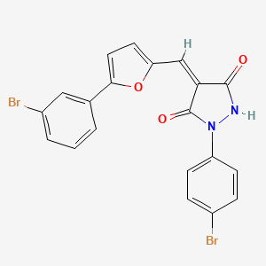 1-(4-bromophenyl)-4-{[5-(3-bromophenyl)-2-furyl]methylene}-3,5-pyrazolidinedione