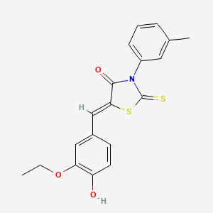 molecular formula C19H17NO3S2 B3739989 5-(3-ethoxy-4-hydroxybenzylidene)-3-(3-methylphenyl)-2-thioxo-1,3-thiazolidin-4-one CAS No. 324546-76-1