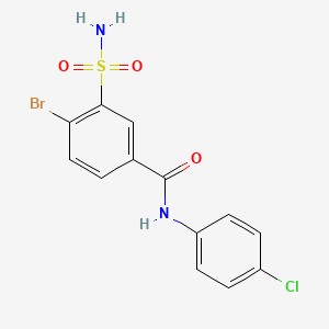molecular formula C13H10BrClN2O3S B3739991 3-(aminosulfonyl)-4-bromo-N-(4-chlorophenyl)benzamide 