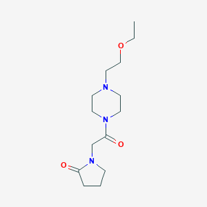 molecular formula C14H25N3O3 B374000 1-[2-[4-(2-Ethoxyethyl)piperazin-1-yl]-2-oxoethyl]pyrrolidin-2-one 