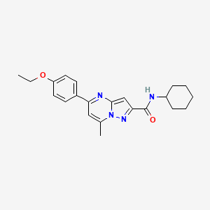 molecular formula C22H26N4O2 B3740000 N-cyclohexyl-5-(4-ethoxyphenyl)-7-methylpyrazolo[1,5-a]pyrimidine-2-carboxamide 