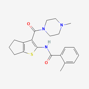 2-methyl-N-{3-[(4-methyl-1-piperazinyl)carbonyl]-5,6-dihydro-4H-cyclopenta[b]thien-2-yl}benzamide