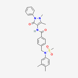 molecular formula C28H30N4O4S B3740009 N-(1,5-dimethyl-3-oxo-2-phenyl-2,3-dihydro-1H-pyrazol-4-yl)-4-{[(3,4-dimethylphenyl)(methylsulfonyl)amino]methyl}benzamide 