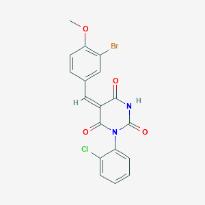 molecular formula C18H12BrClN2O4 B3740021 5-(3-bromo-4-methoxybenzylidene)-1-(2-chlorophenyl)-2,4,6(1H,3H,5H)-pyrimidinetrione 
