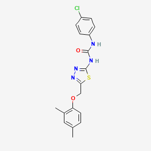 molecular formula C18H17ClN4O2S B3740034 N-(4-chlorophenyl)-N'-{5-[(2,4-dimethylphenoxy)methyl]-1,3,4-thiadiazol-2-yl}urea 