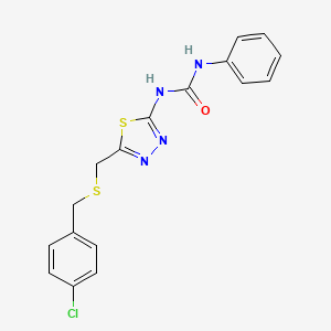 molecular formula C17H15ClN4OS2 B3740047 N-(5-{[(4-chlorobenzyl)thio]methyl}-1,3,4-thiadiazol-2-yl)-N'-phenylurea 
