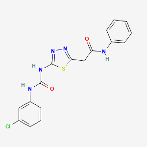 2-[5-({[(3-chlorophenyl)amino]carbonyl}amino)-1,3,4-thiadiazol-2-yl]-N-phenylacetamide