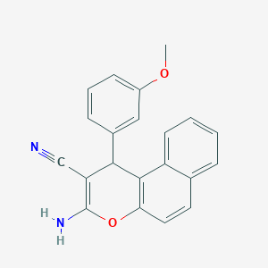 molecular formula C21H16N2O2 B374010 3-amino-1-(3-methoxyphenyl)-1H-benzo[f]chromene-2-carbonitrile CAS No. 332056-10-7