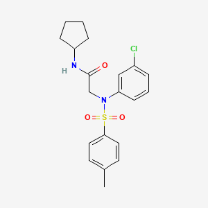 molecular formula C20H23ClN2O3S B3740121 N~2~-(3-chlorophenyl)-N~1~-cyclopentyl-N~2~-[(4-methylphenyl)sulfonyl]glycinamide 